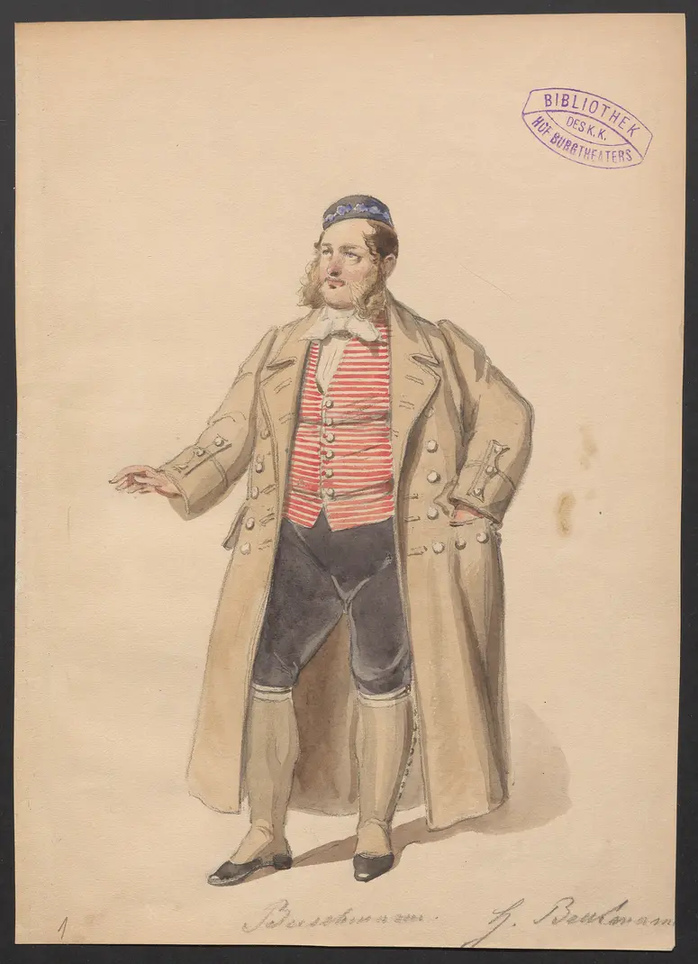 Die Dienstboten, Titel der Serie: Figurinen des k.k. Hof-Burgtheaters