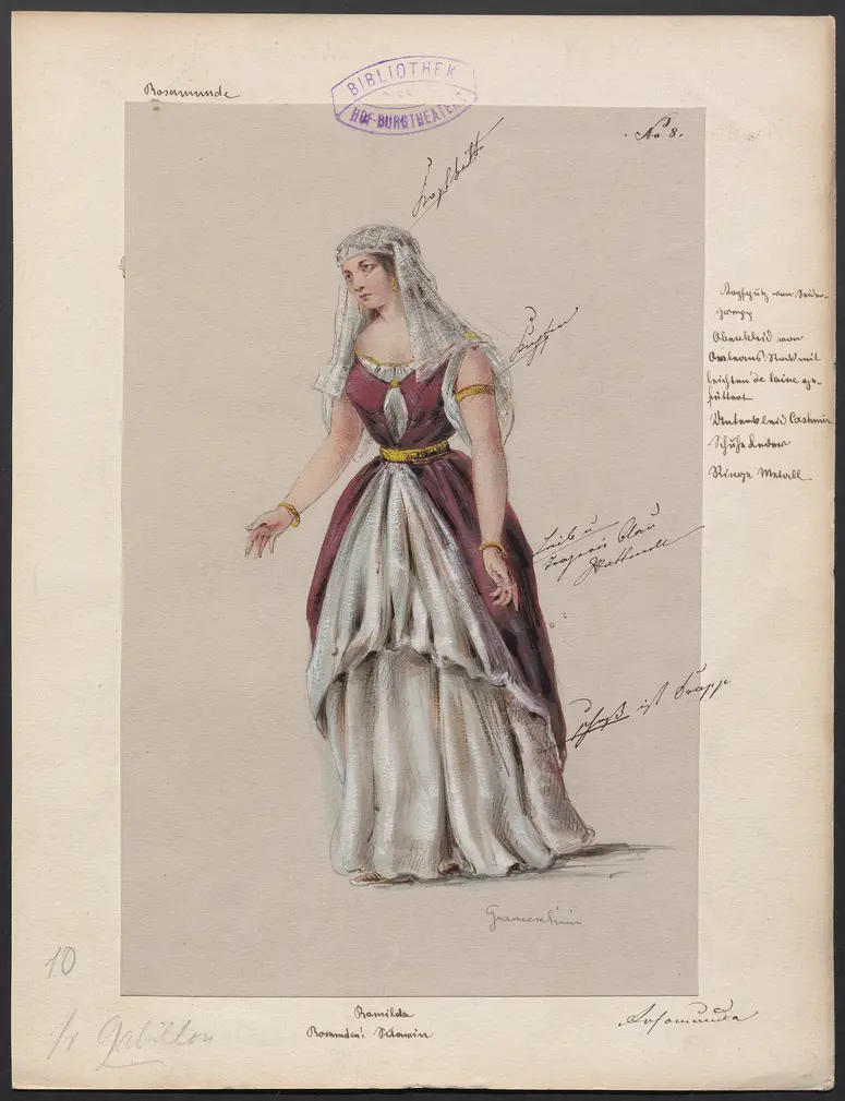 Rosamunde, Titel der Serie: Figurinen des k.k. Hof-Burgtheaters