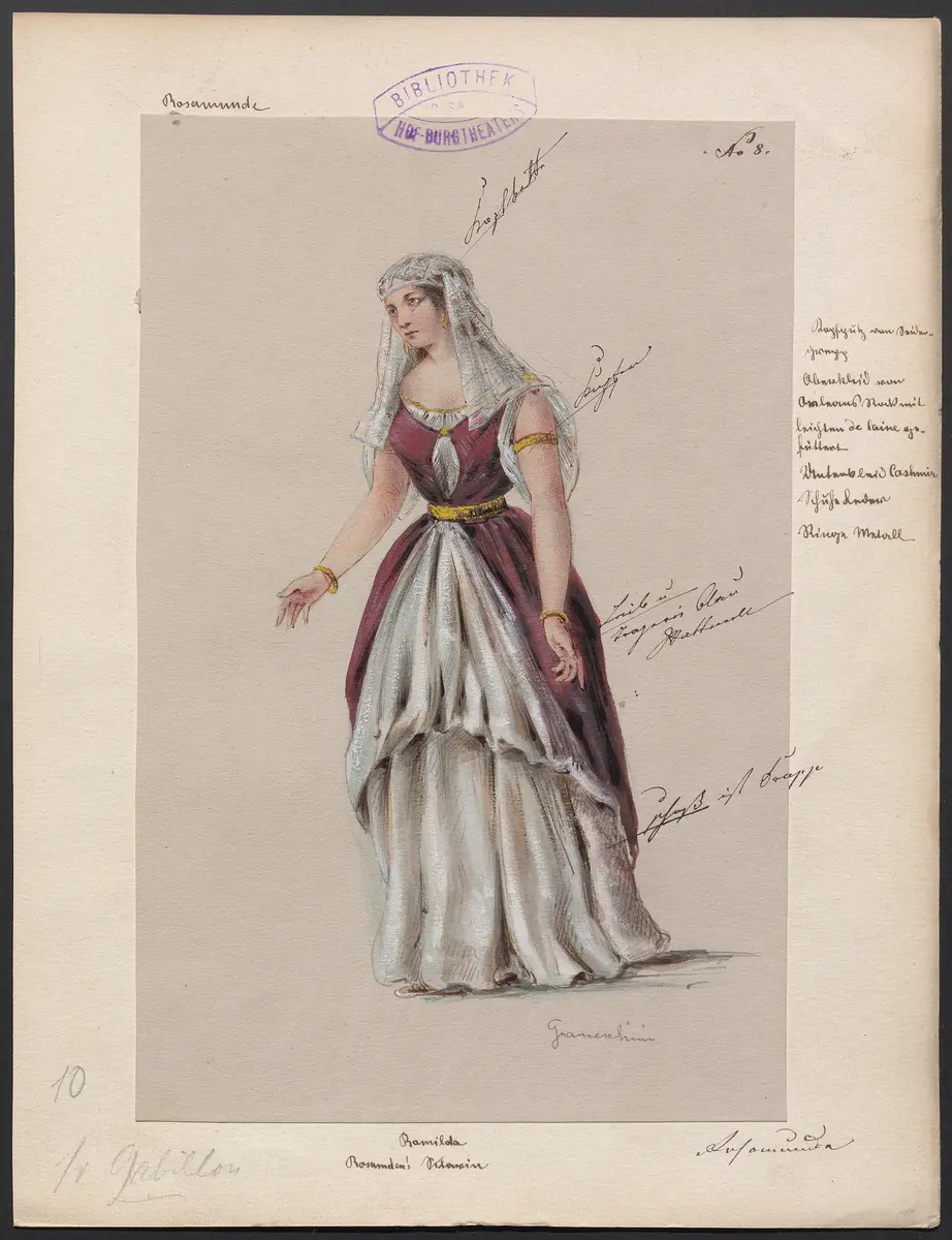 Rosamunde, Titel der Serie: Figurinen des k.k. Hof-Burgtheaters