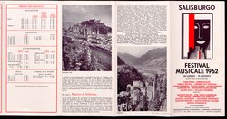 Salzburger Festspiele 1962, Titel in Vorlageform: Salzburgo Festival musicale 1962, Verweis auf Stücktitel: Iphigenie in Aulis, Verweis auf Stücktitel: Cosi fan tutte, Verweis auf Stücktitel: Die Entführung aus dem Serail, Verweis auf Stücktitel: Figaros Hochzeit, Verweis auf Stücktitel: Idomeneo, Verweis auf Stücktitel: Der Troubadour, Verweis auf Stücktitel: Jedermann, Verweis auf Stücktitel: Faust, Verweis auf Stücktitel: Lumpazivagabundus, Verweis auf Stücktitel: Der Bauer als Millionär