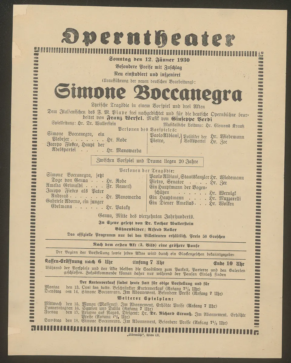 Simone Boccanegra, Alternativtitel: Simon Boccanegra