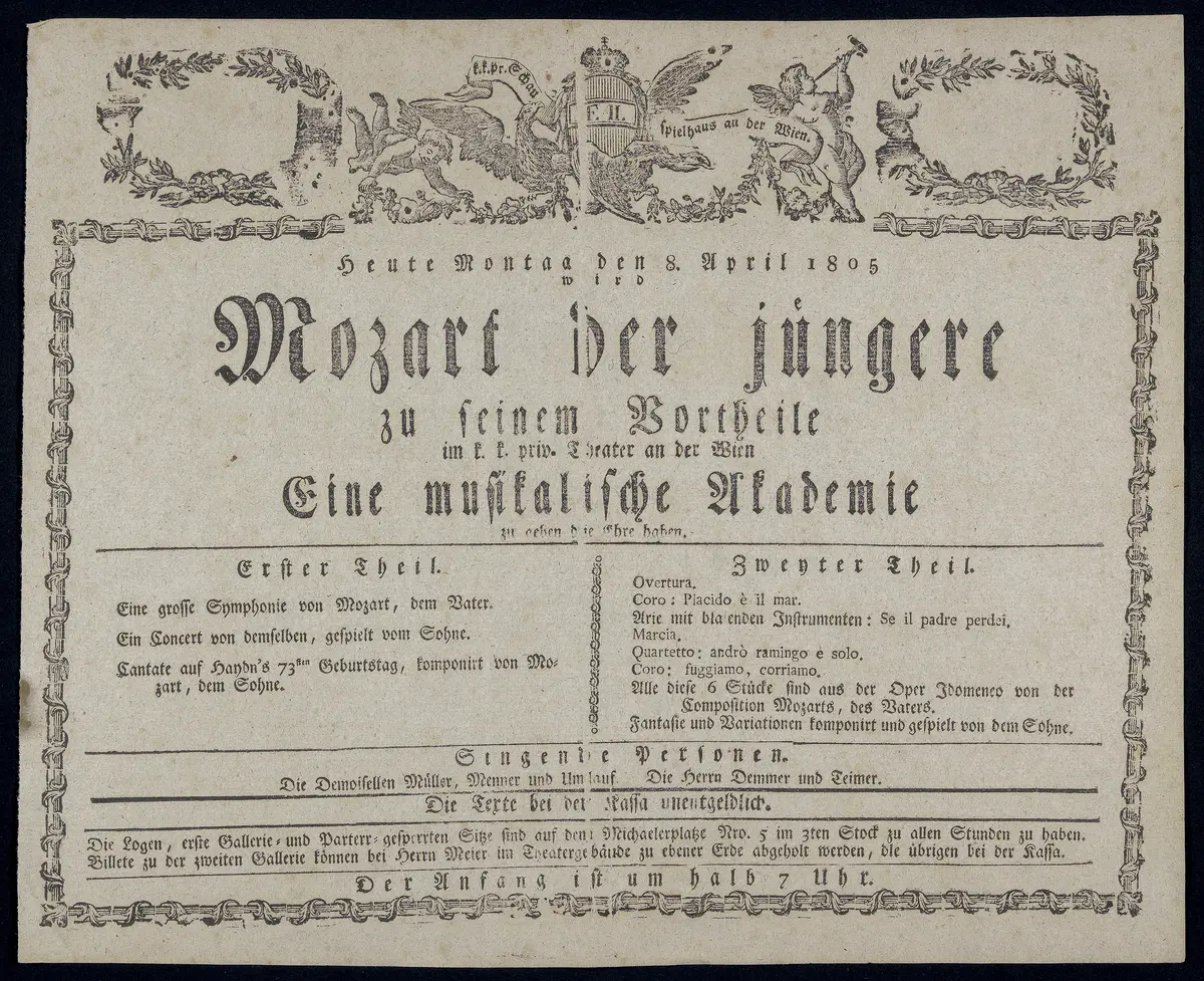 Eine musikalische Akademie, Verweis auf Stücktitel: Idomeneo