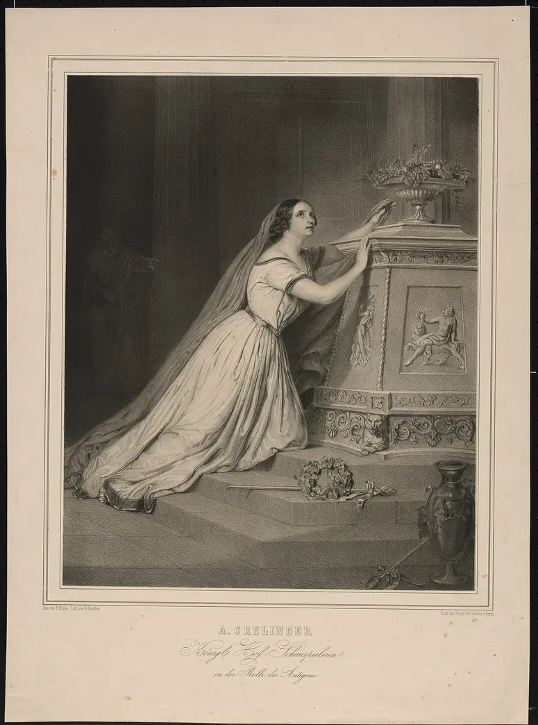 Auguste Crelinger, Verweis auf Stücktitel: Antigone
