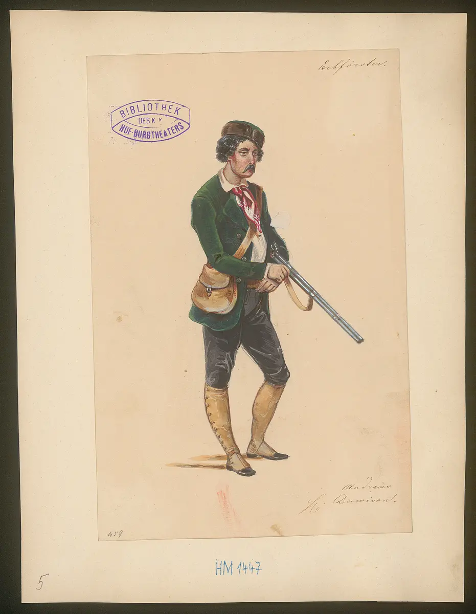 Der Erbförster, Titel der Serie: Figurinen des k.k. Hof-Burgtheaters