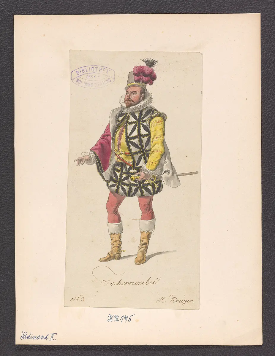 Ferdinand der Zweite, Alternativtitel: Ferdinand II., Titel der Serie: Figurinen des k.k. Hof-Burgtheaters