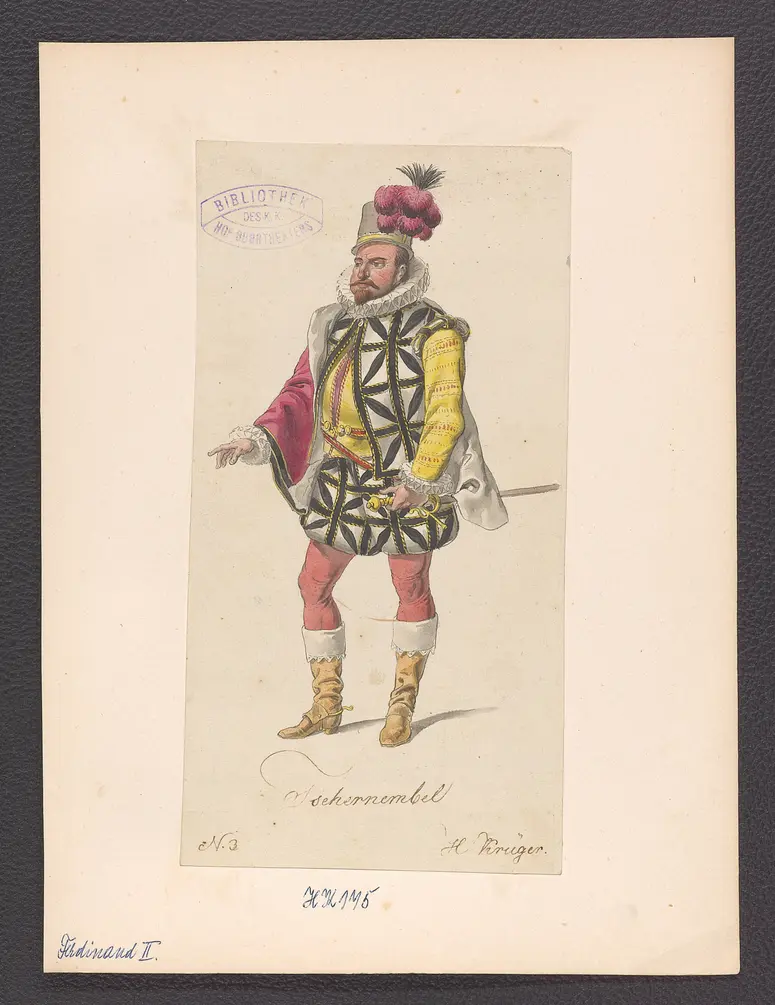 Ferdinand der Zweite, Alternativtitel: Ferdinand II., Titel der Serie: Figurinen des k.k. Hof-Burgtheaters