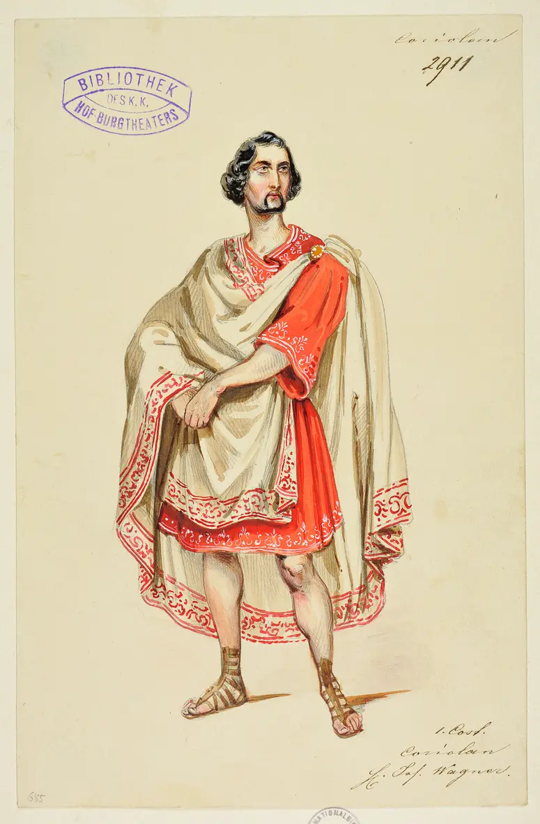 Coriolanus, Titel der Serie: Figurinen des k.k. Hof-Burgtheaters