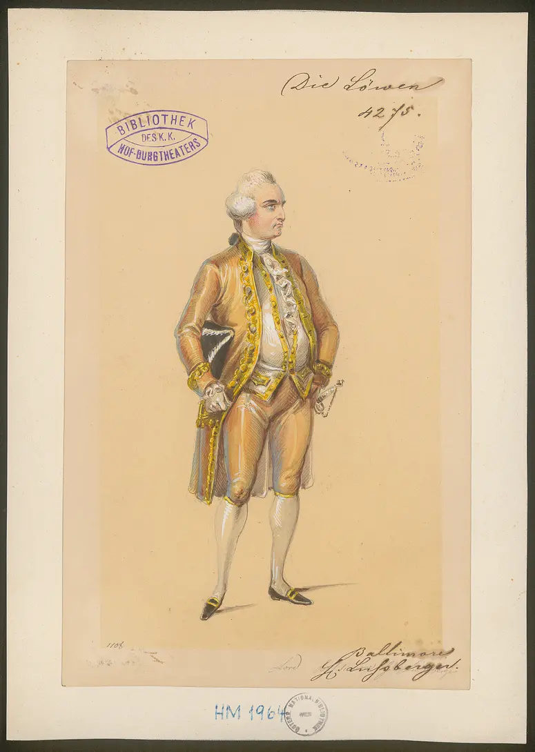 Die Löwen von ehedem, Titel der Serie: Figurinen des k.k. Hof-Burgtheaters