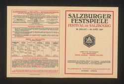 Salzburger Festspiele 1927, Titel in Vorlageform: Festival de Salzbourg 1927, Verweis auf Stücktitel: Fidelio, Verweis auf Stücktitel: Don Juan, Verweis auf Stücktitel: Figaros Hochzeit, Verweis auf Stücktitel: Kabale und Liebe, Verweis auf Stücktitel: Sommernachtstraum, Verweis auf Stücktitel: Jedermann