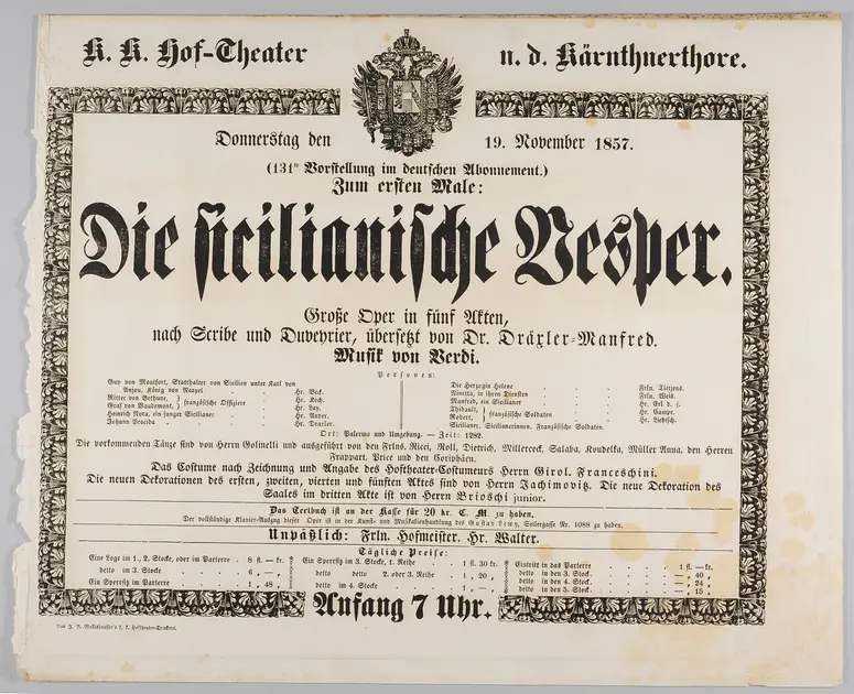 Die Sizilianische Vesper, Les Vêspres siciliennes