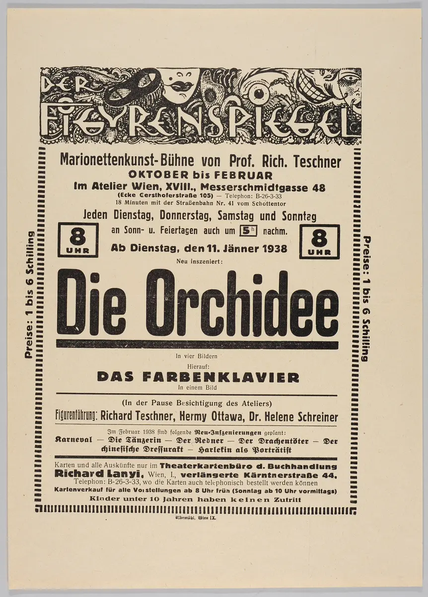Der Figurenspiegel, Verweis auf Stücktitel: Die Orchidee, Verweis auf Stücktitel: Das Farbenklavier