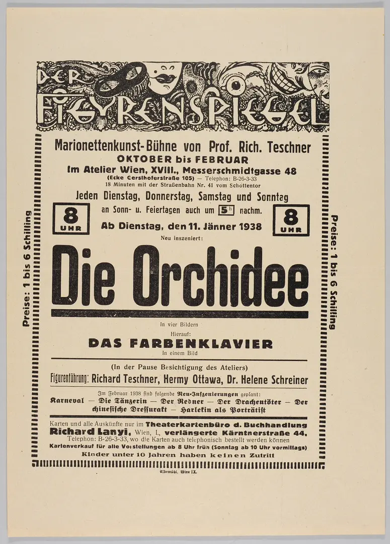 Der Figurenspiegel, Verweis auf Stücktitel: Die Orchidee, Verweis auf Stücktitel: Das Farbenklavier