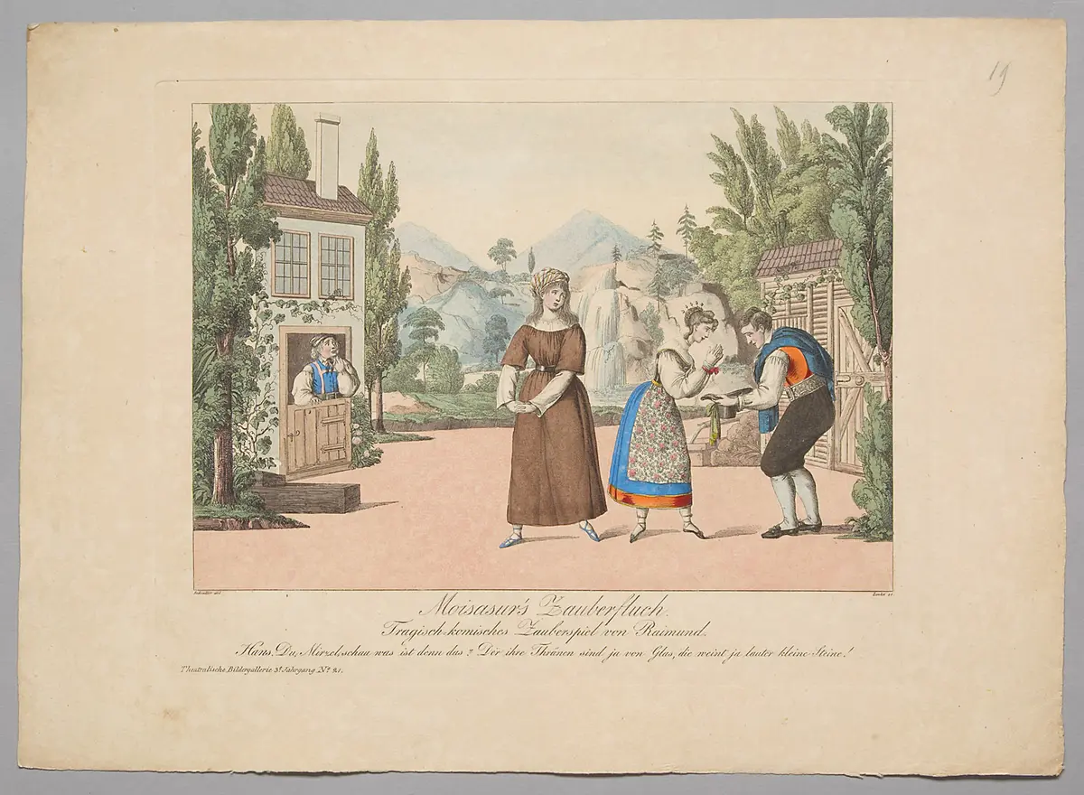 Moisasur's Zauberfluch, Alternativtitel: Moisasurs Zauberfluch, Titel der Serie: Theatralische Bilder-Gallerie, Name der Zeitschrift: Wiener Theaterzeitung