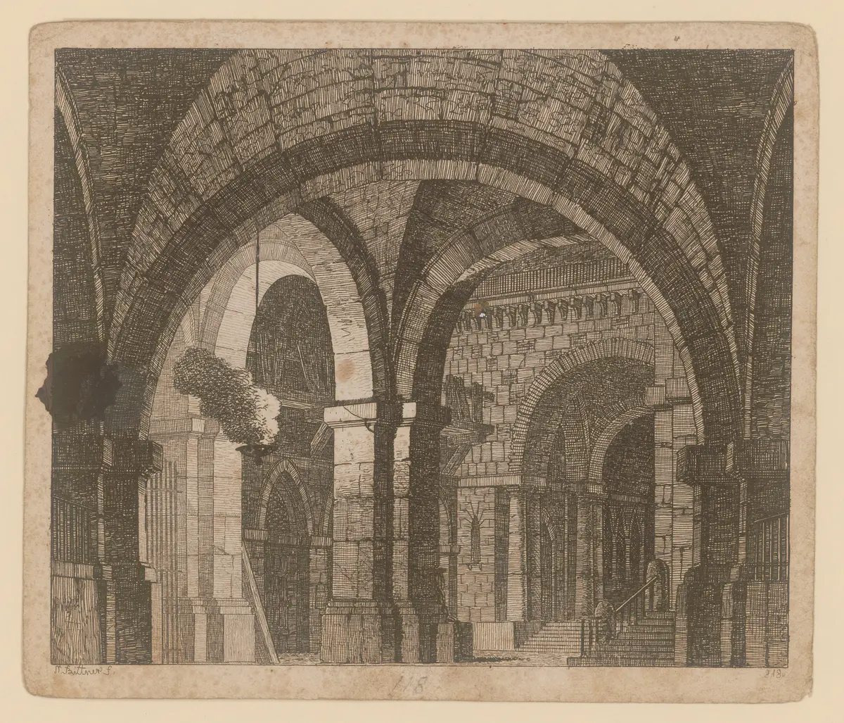 ohne Titel, Titel der Serie: Theaterdecorationen nach den Originalskitzen des k.k. Hoftheatermahlers Joseph Platzer radirt und verlegt von Norbert Bittner