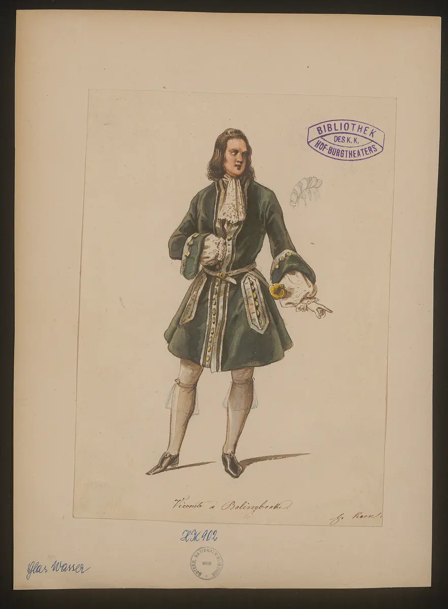 Das Glas Wasser, oder Ursachen und Wirkungen, Originaltitel: Le verre d'eau, ou Les effets et les causes, Titel der Serie: Figurinen des k.k. Hof-Burgtheaters