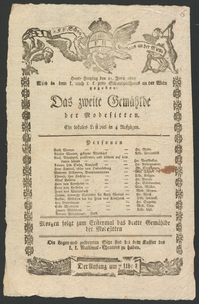 Das zweite Gemählde der Modesitten, Alternativtitel: Das zweite Gemälde der Modesitten
