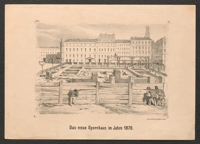 Das neue Opernhaus im Jahre 1870, Name der Zeitschrift: Hans-Jörgel von Gumpolskirchen, Weiterer Titel: Wien, Oper