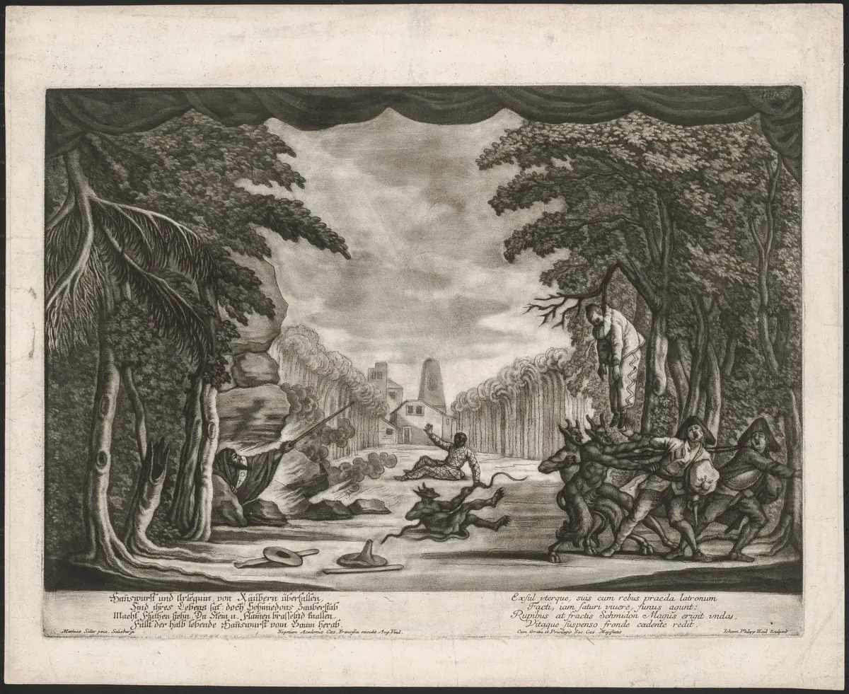 Der Schwätzer und der Leichtgläubige, Suchtitel: Commedia dell'arte