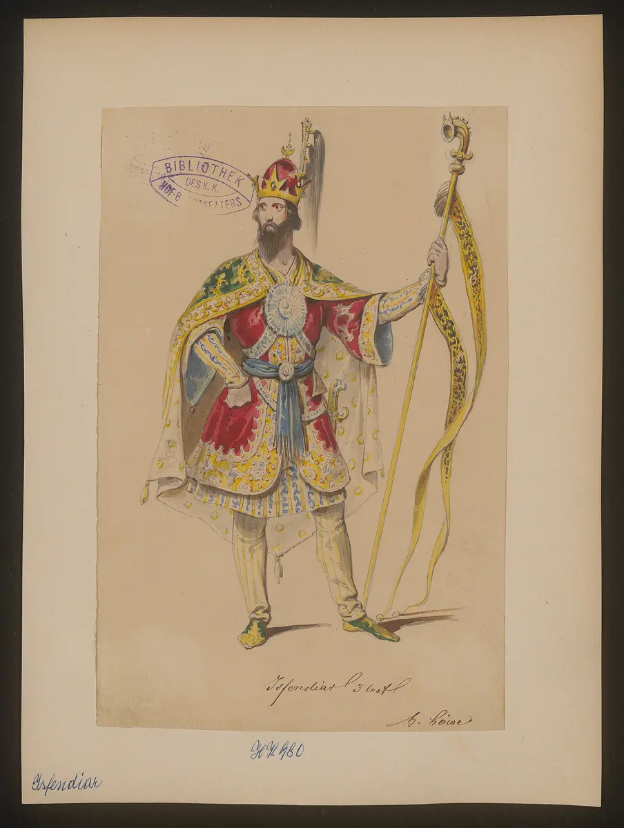 Isfendiar, Titel der Serie: Figurinen des k.k. Hof-Burgtheaters