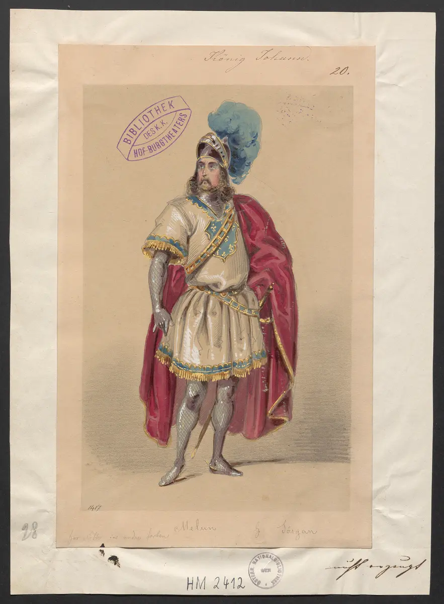 König Johann, Originaltitel: King John, Titel der Serie: Figurinen des k.k. Hof-Burgtheaters