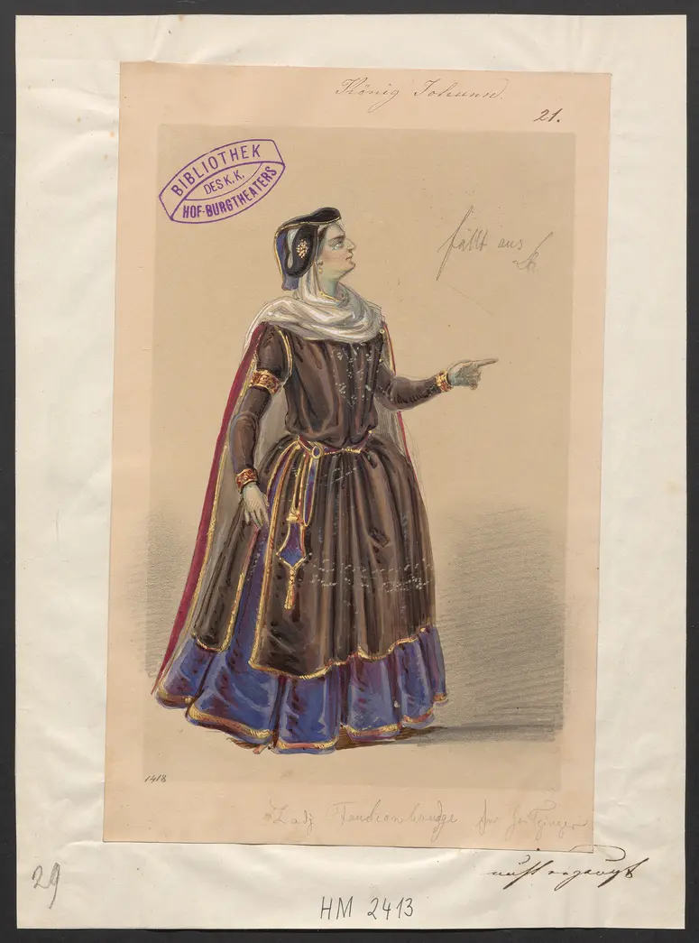 König Johann, Originaltitel: King John, Titel der Serie: Figurinen des k.k. Hof-Burgtheaters