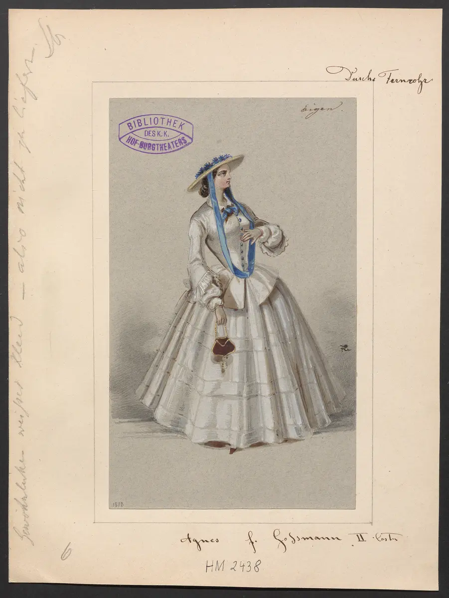 Durchs Fernrohr, Titel der Serie: Figurinen des k.k. Hof-Burgtheaters