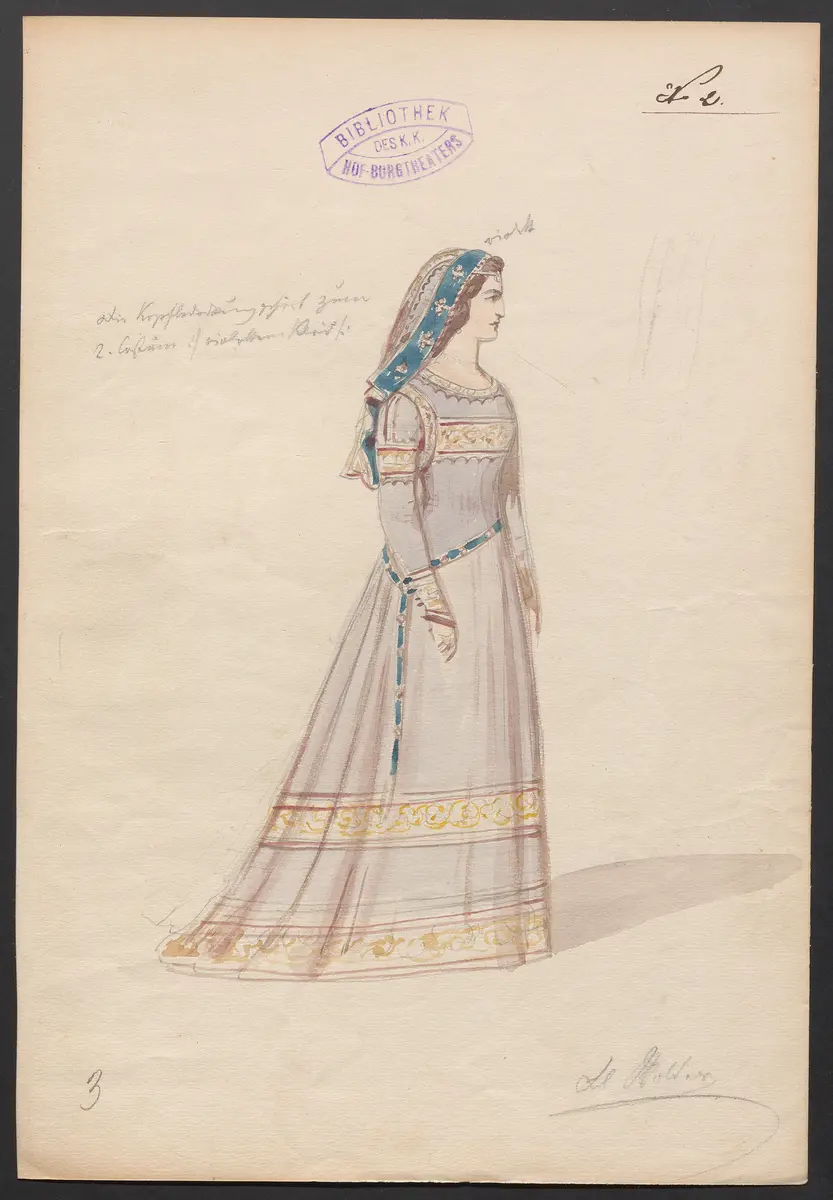 Lady Gloster, Titel der Serie: Figurinen des k.k. Hof-Burgtheaters