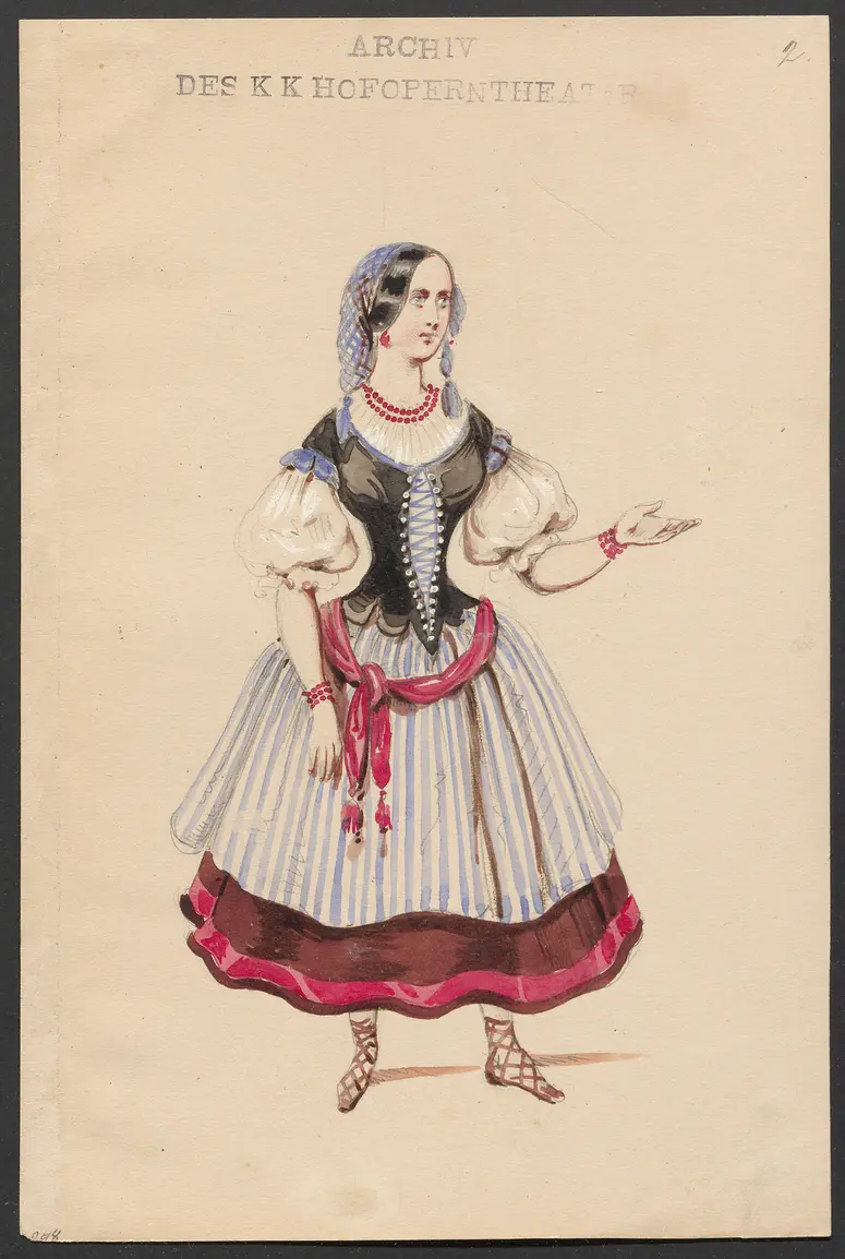 Das Nachtlager in Granada, Titel der Serie: Figurinen des k.k. Hofoperntheaters