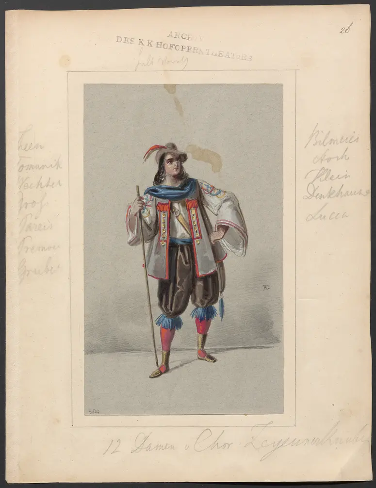 Königin Topas, Originaltitel: La reine Topaze, Titel der Serie: Figurinen des k.k. Hofoperntheaters