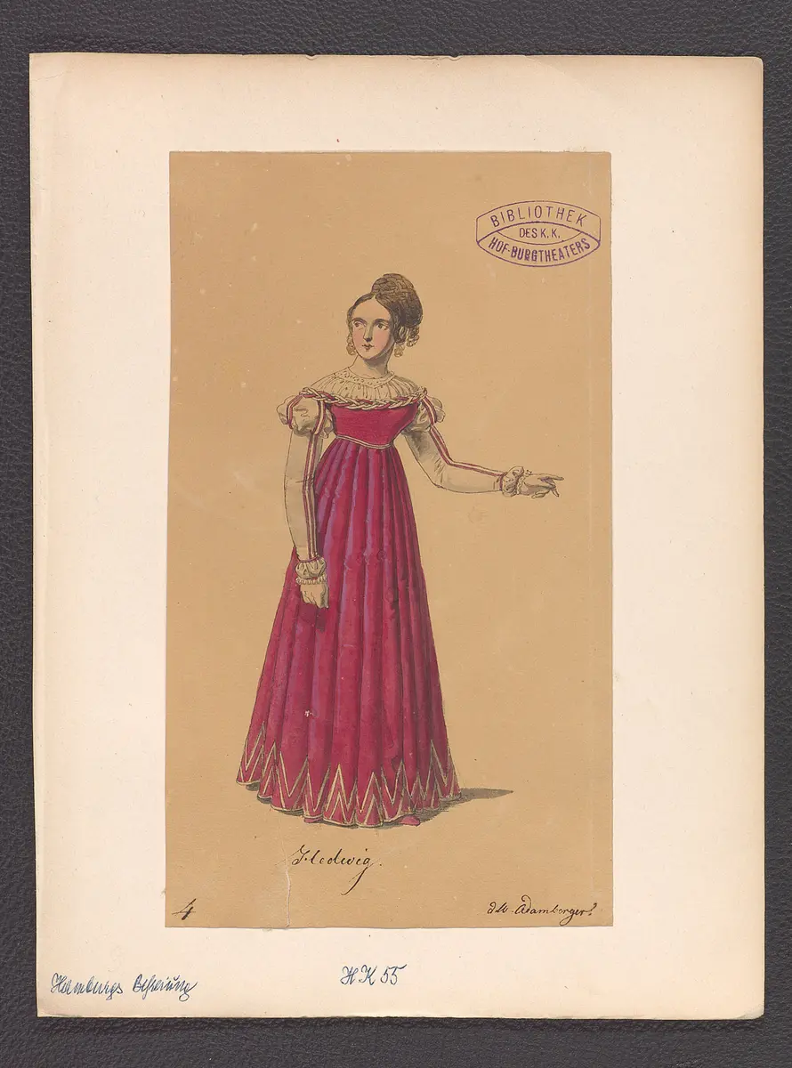 Hamburgs Befreiung, Titel der Serie: Figurinen des k.k. Hof-Burgtheaters