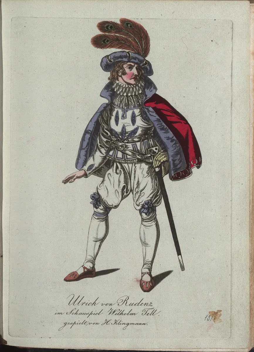 Wilhelm Tell, Titel der Serie: Auswahl schöner Costumes für Theater- und Ball-Anzüge