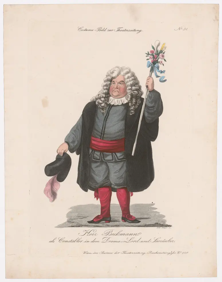 Friedrich Beckmann, Titel der Serie: Costume-Bild, Name der Zeitschrift: Wiener Theaterzeitung, Verweis auf Stücktitel: Lord und Seeräuber
