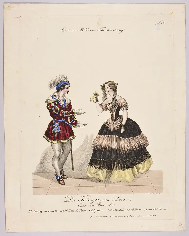 Die Königin von Leon, Titel der Serie: Costume-Bild, Name der Zeitschrift: Wiener Theaterzeitung
