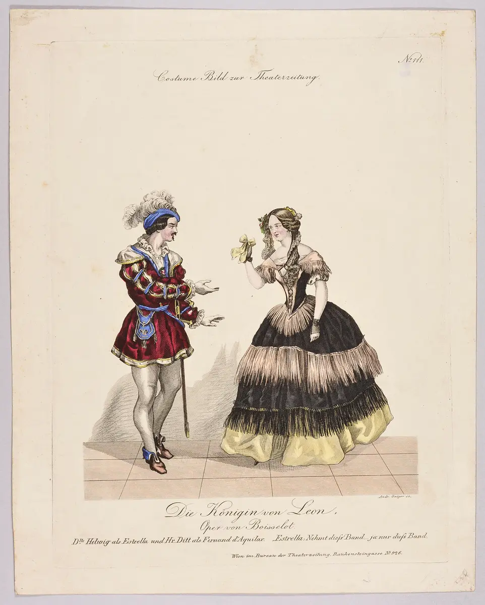 Die Königin von Leon, Titel der Serie: Costume-Bild, Name der Zeitschrift: Wiener Theaterzeitung