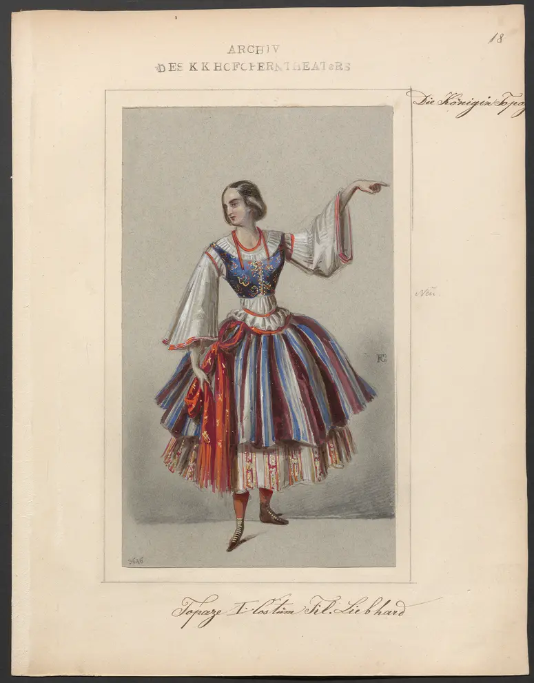 Königin Topas, Originaltitel: La reine Topaze, Titel der Serie: Figurinen des k.k. Hofoperntheaters