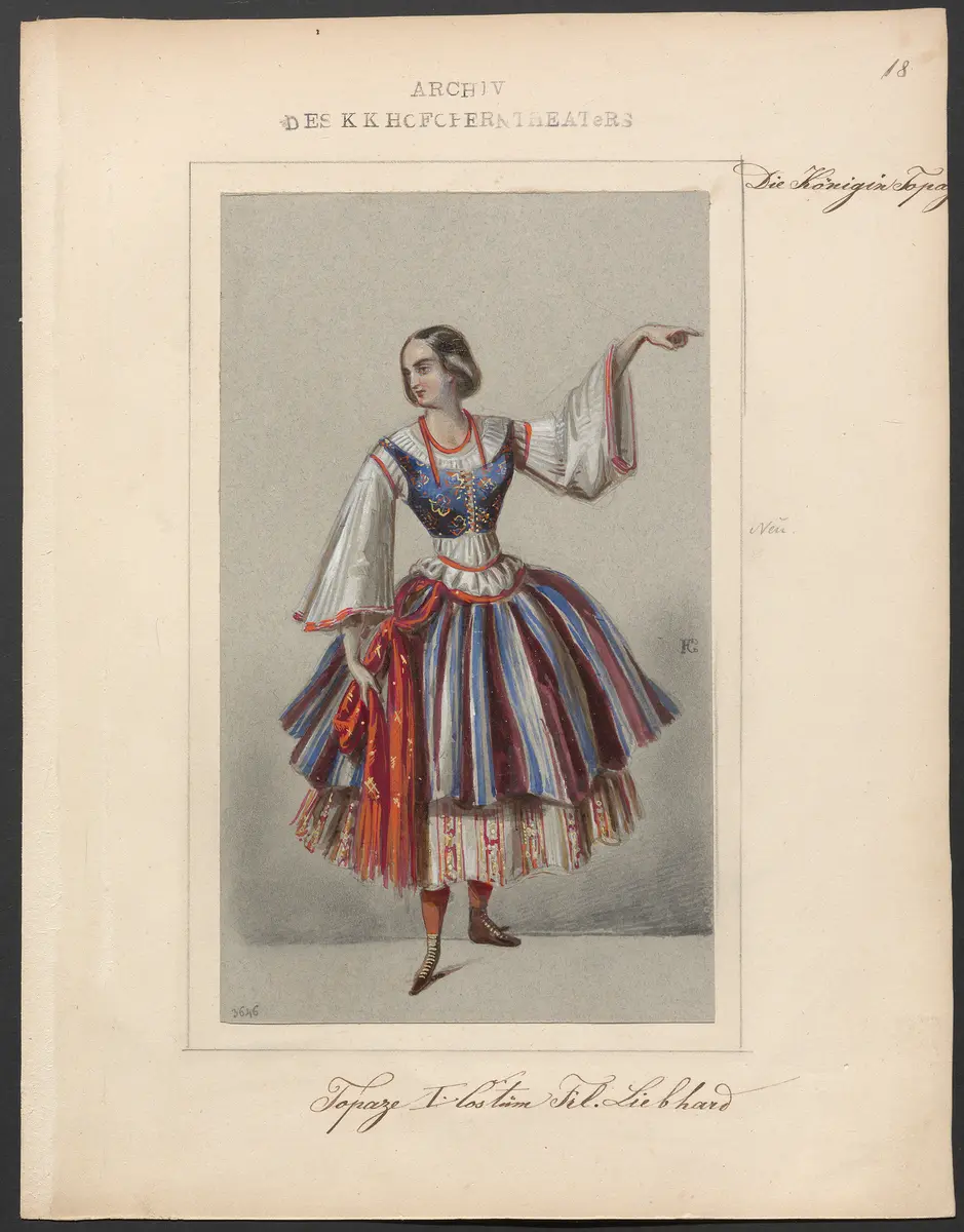 Königin Topas, Originaltitel: La reine Topaze, Titel der Serie: Figurinen des k.k. Hofoperntheaters