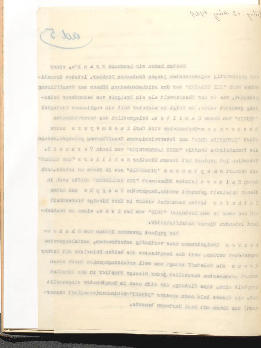 Protokolle der Ausschusssitzungen des Vereines des Deutschen Volkstheaters in Wien