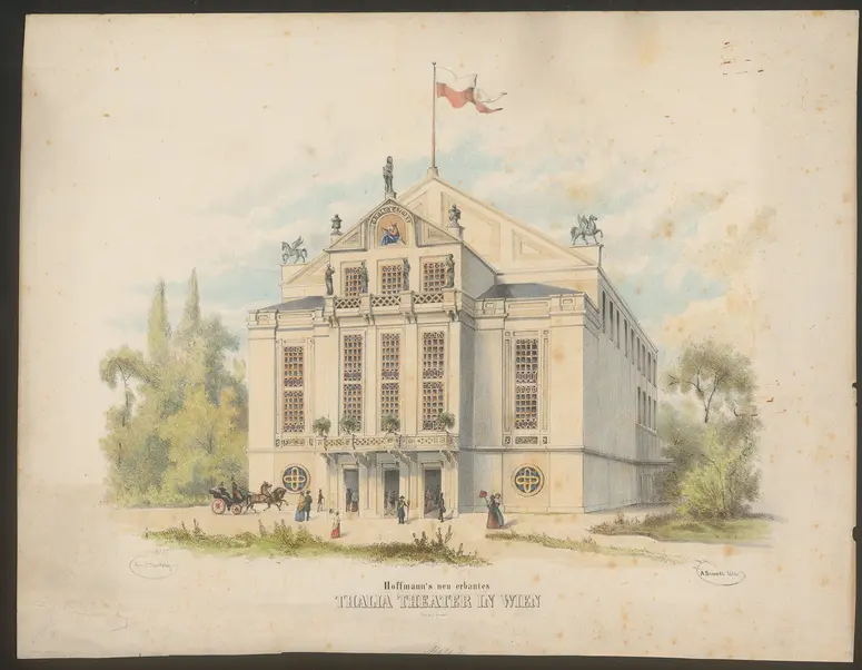 Wien, Thalia-Theater, Titel in Vorlageform: Hoffmann's neu erbautes Thalia Theater in Wien