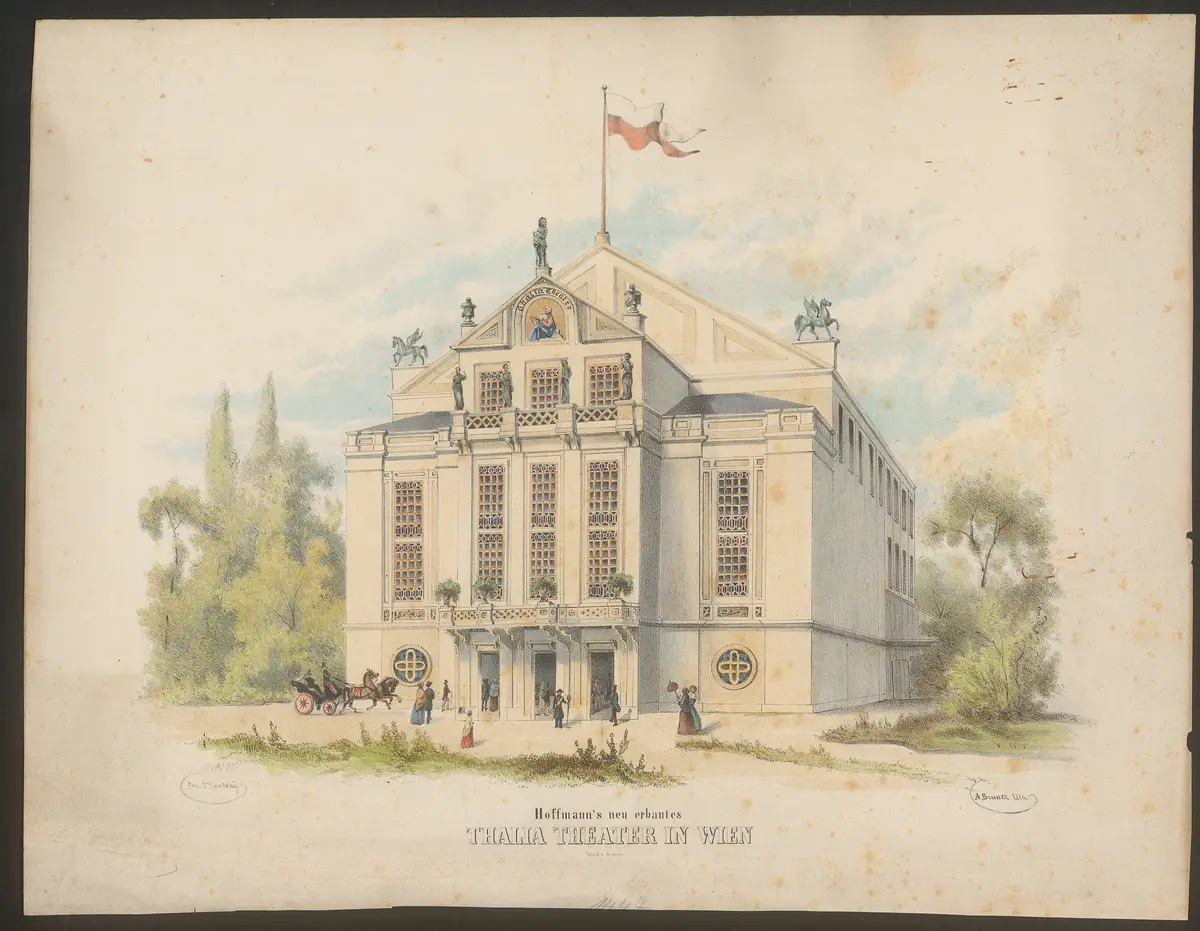 Wien, Thalia-Theater, Titel in Vorlageform: Hoffmann's neu erbautes Thalia Theater in Wien