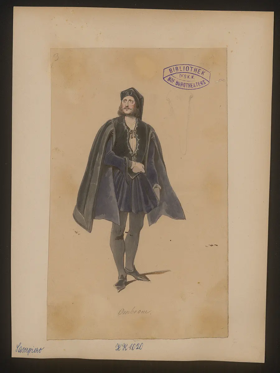 Sampiero, Titel der Serie: Figurinen des k.k. Hof-Burgtheaters