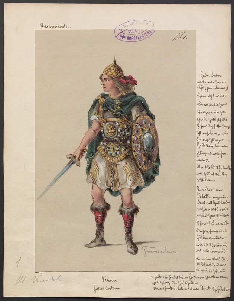 Rosamunde, Titel der Serie: Figurinen des k.k. Hof-Burgtheaters