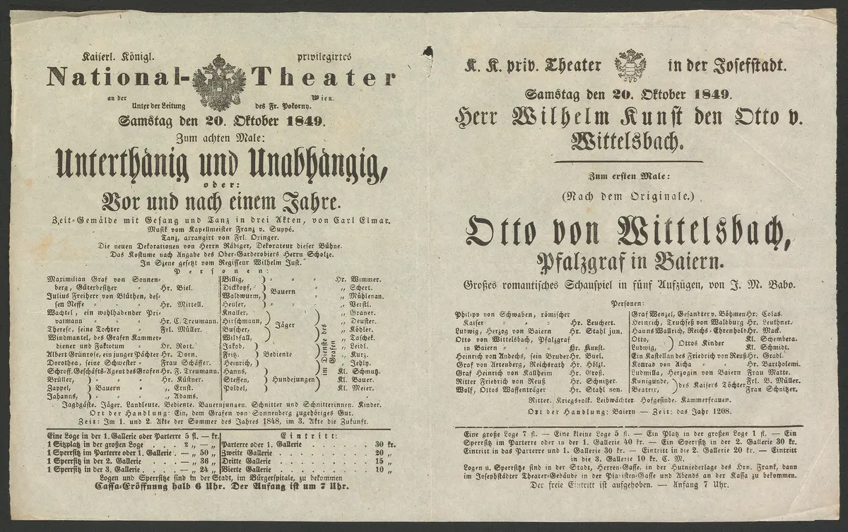 Unterthänig und Unabhängig, oder Vor und nach einem Jahre, Otto von Wittelsbach, Pfalzgraf in Baiern