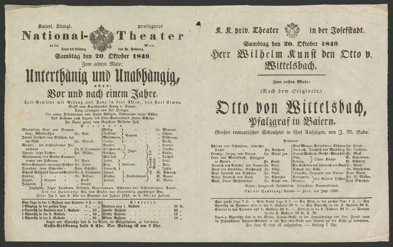 Unterthänig und Unabhängig, oder Vor und nach einem Jahre, Otto von Wittelsbach, Pfalzgraf in Baiern