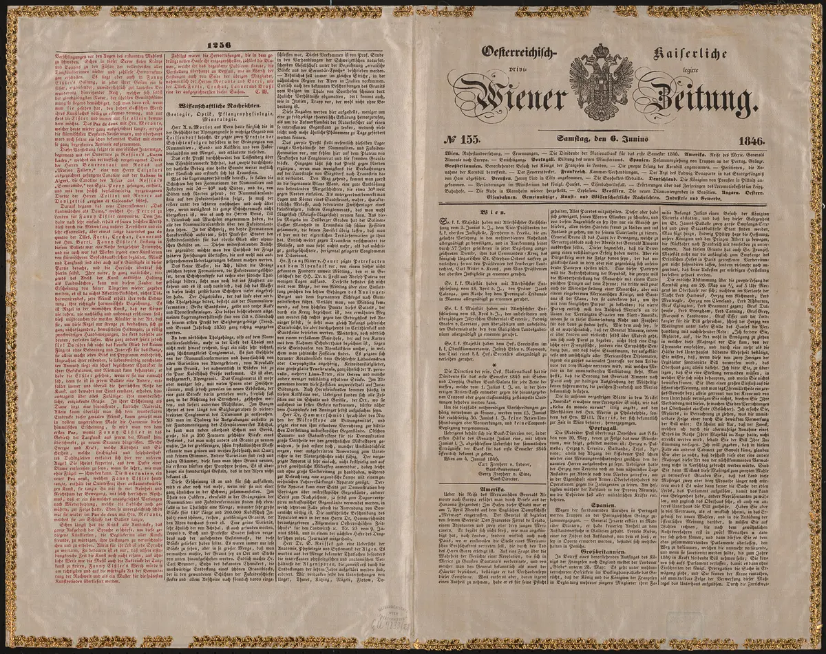 Fanny Elßler, Name der Zeitschrift: Wiener Zeitung, Verweis auf Stücktitel: Malers Traumbild, Verweis auf Stücktitel: Landmädchen und Dame
