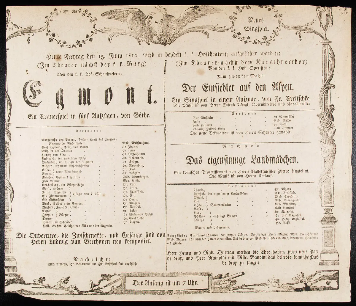 Egmont, Der Einsiedler auf den Alpen, Das eigensinnige Landmädchen