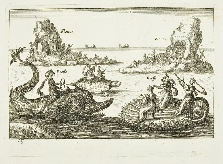 Le Magnifique carousel fait sur le fleuve de l'Arne a Florence pour le marriage de Grande Duc, Inventartitel: Carousel auf dem Arnofluß, Verweis auf Stücktitel: L'Argonautica