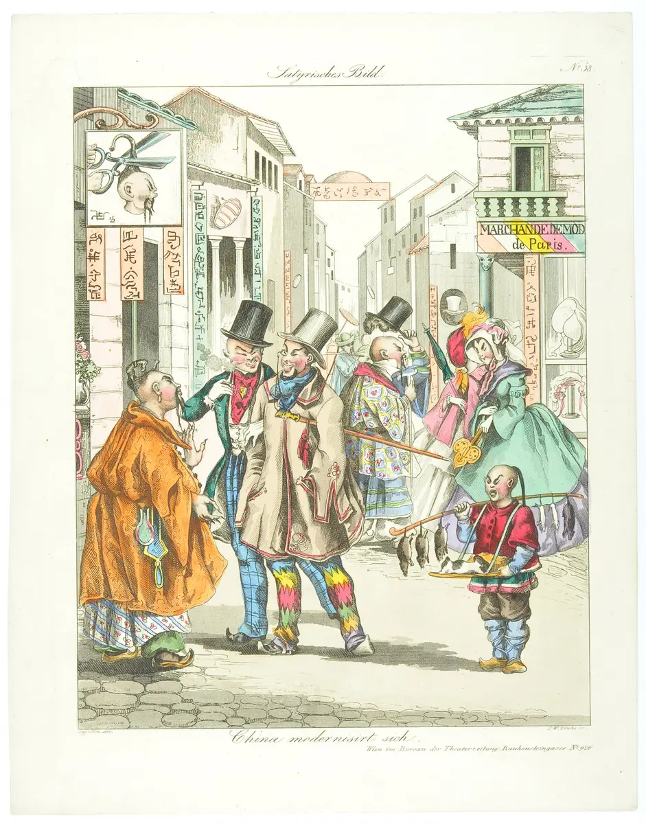 China modernisirt sich, Titel der Serie: Satyrisches Bild, Name der Zeitschrift: Wiener Theaterzeitung