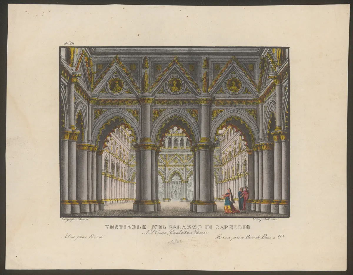 Giulietta e Romeo, Alternativtitel: Romeo und Julia, Alternativtitel: I Capuleti e i Montecchi, Titel der Serie: Nuova raccolta di scene teatrali inventate dal celebre Sanquirico