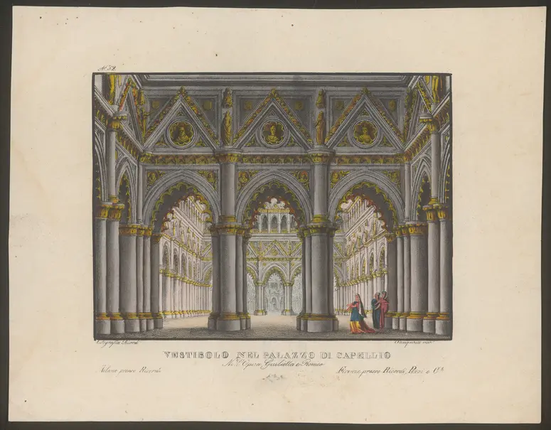Giulietta e Romeo, Alternativtitel: Romeo und Julia, Alternativtitel: I Capuleti e i Montecchi, Titel der Serie: Nuova raccolta di scene teatrali inventate dal celebre Sanquirico