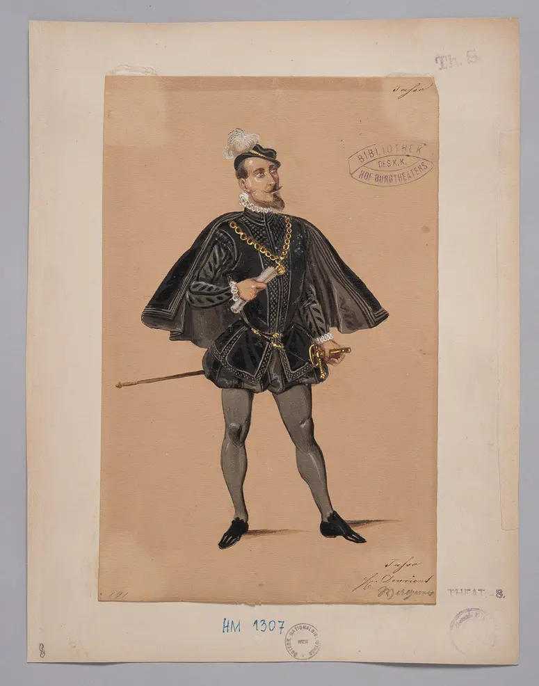 Torquato Tasso, Titel der Serie: Figurinen des k.k. Hof-Burgtheaters